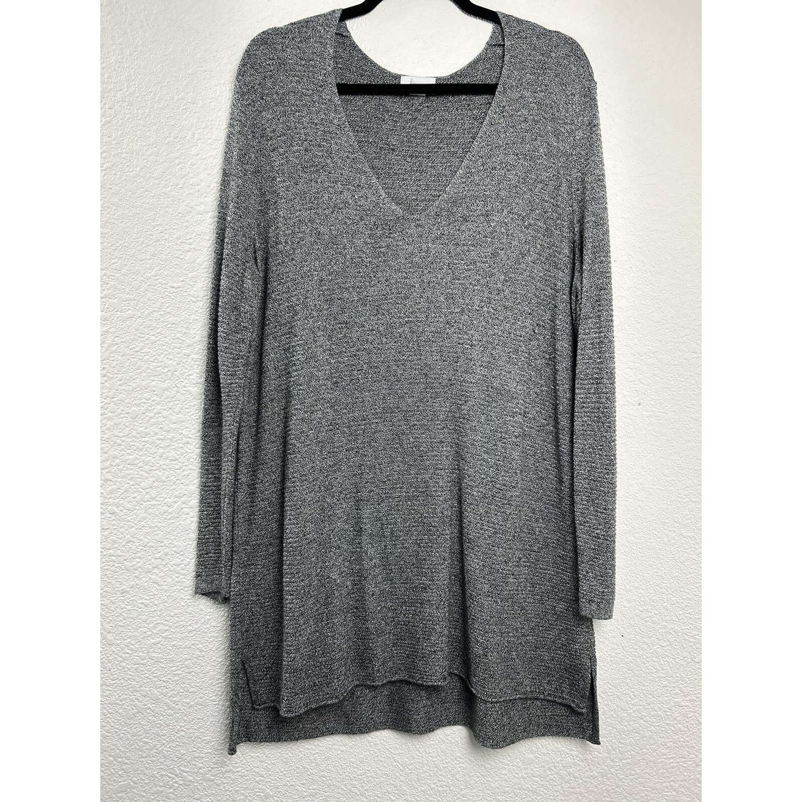 Old Navy Womens Ribbed Pullover Sweater Size Xl Gray V Neck Cozy Knit